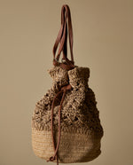 Bolso cilíndrico trenzado cordón - Café 34_200H209_CAF171044_0