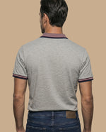 Camiseta polo logo bordado - Gris