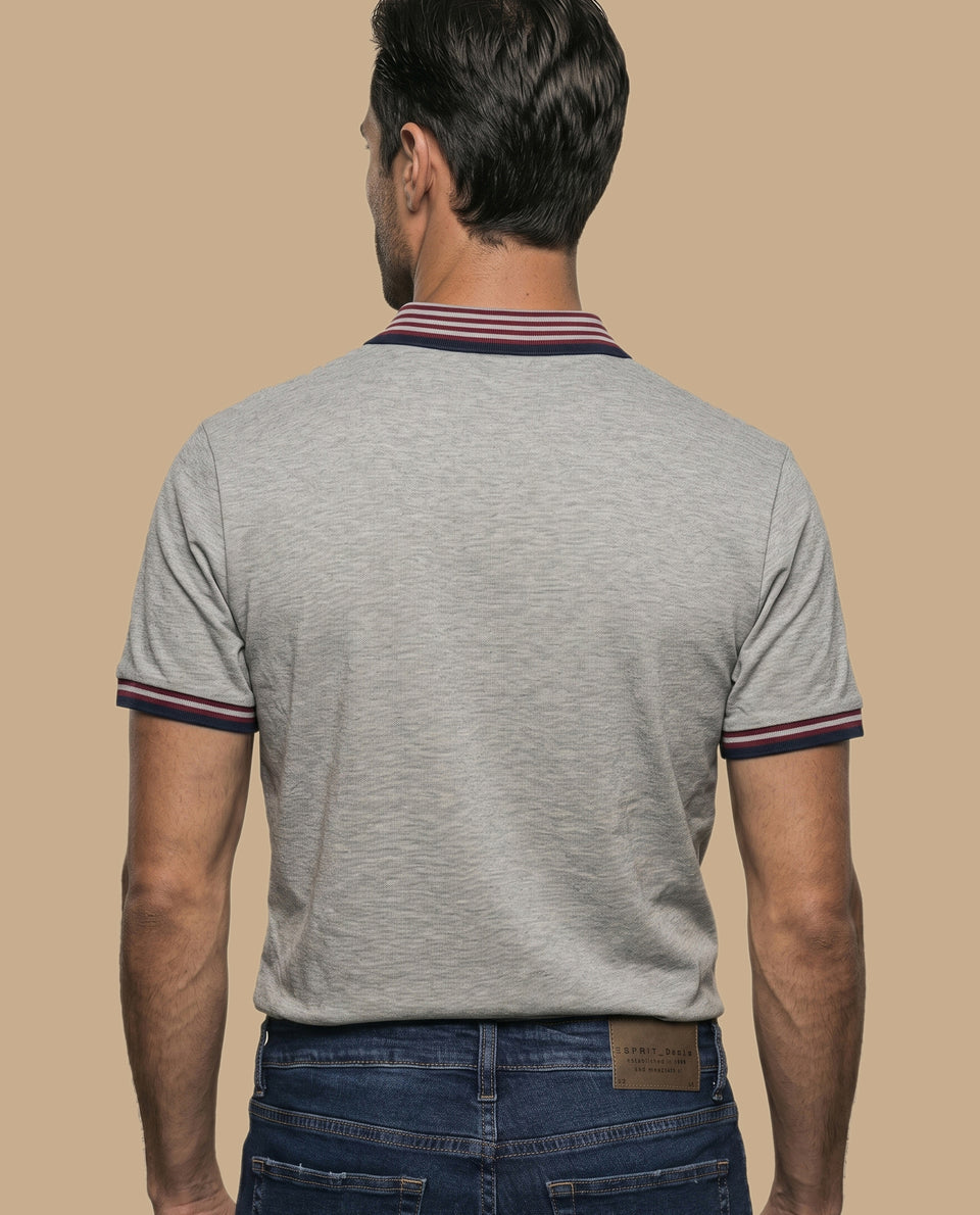 Camiseta polo logo bordado - Gris 34_301E316_GRI190810_4