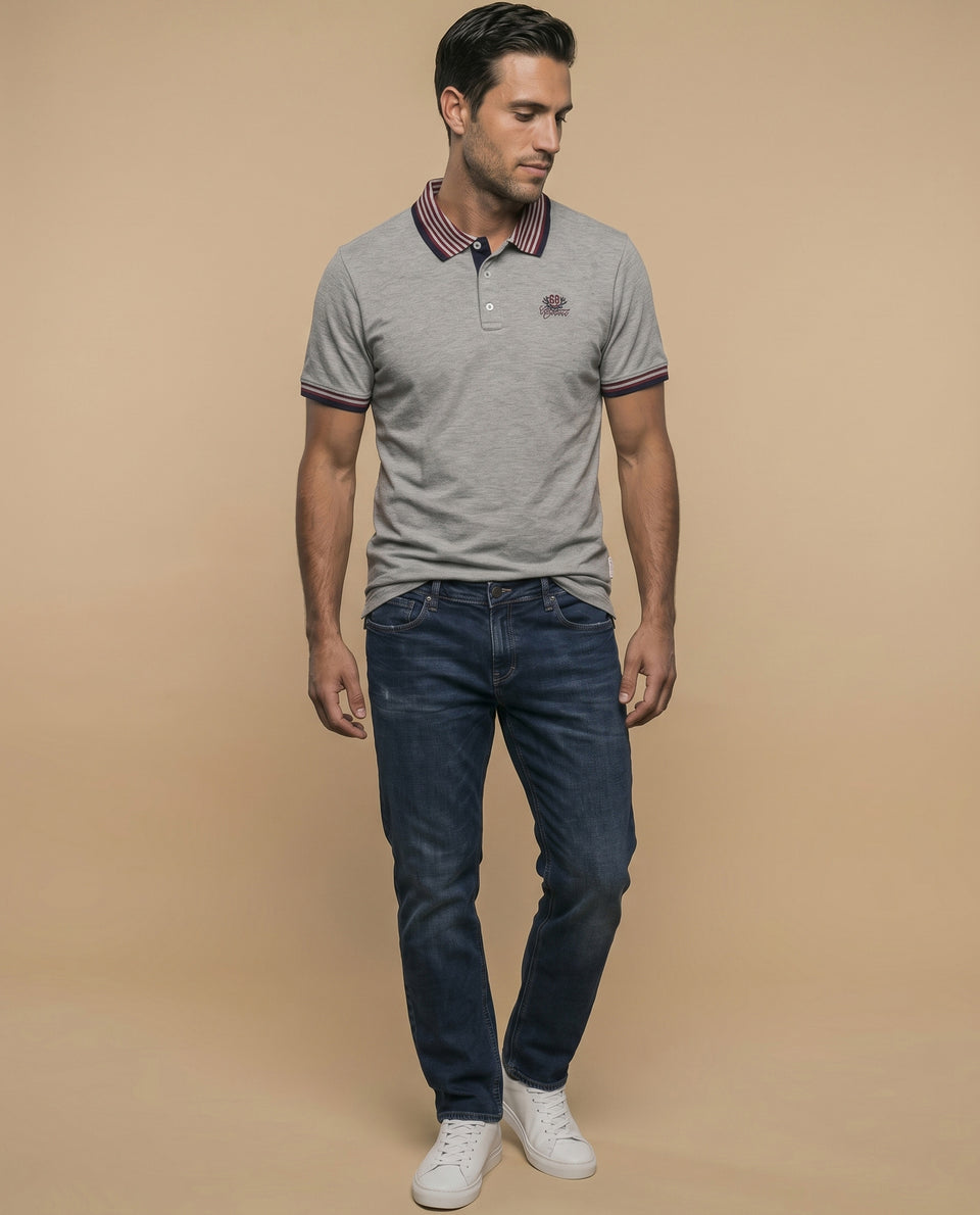 Camiseta polo logo bordado - Gris 34_301E316_GRI190810_5