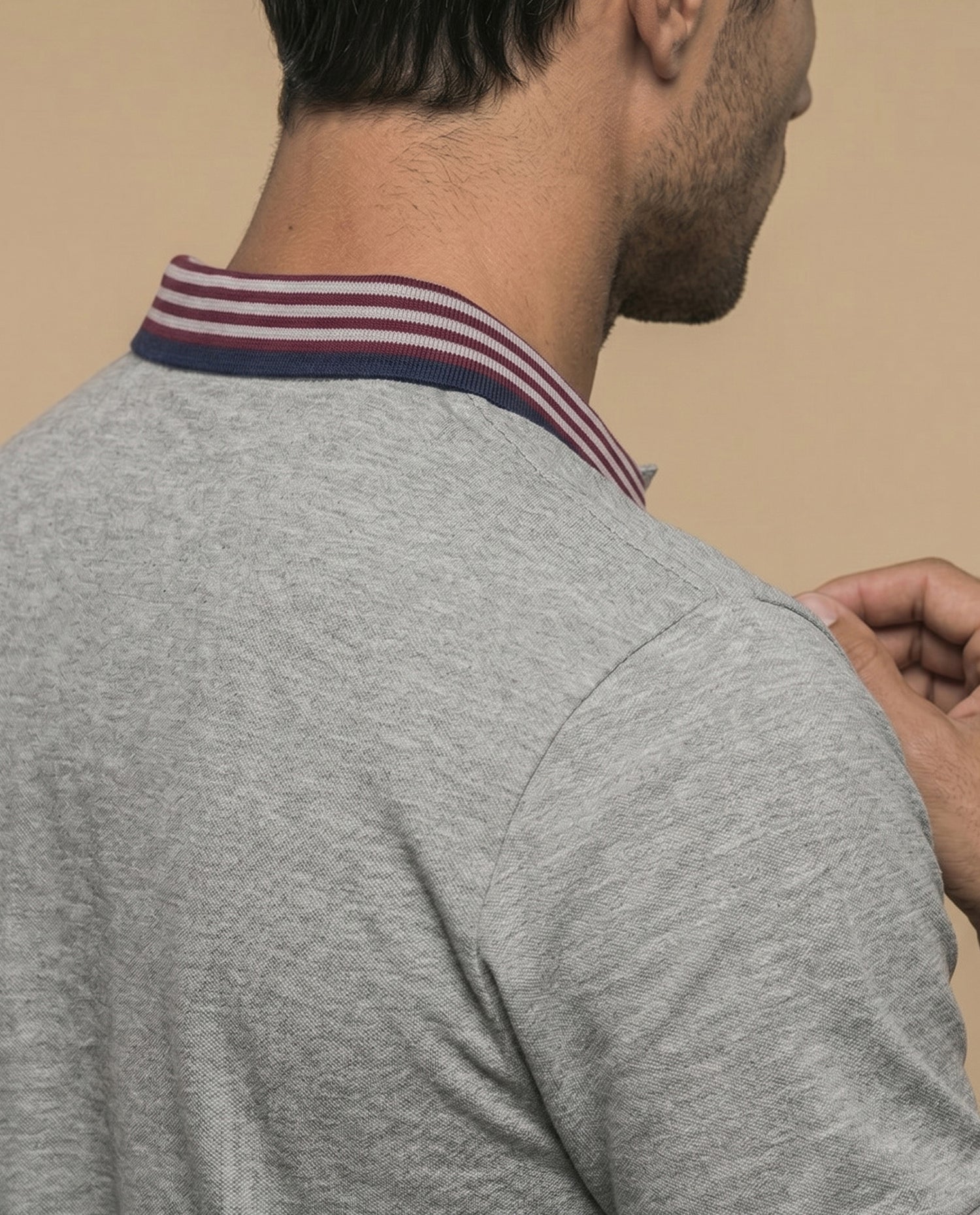 Camiseta polo logo bordado - Gris