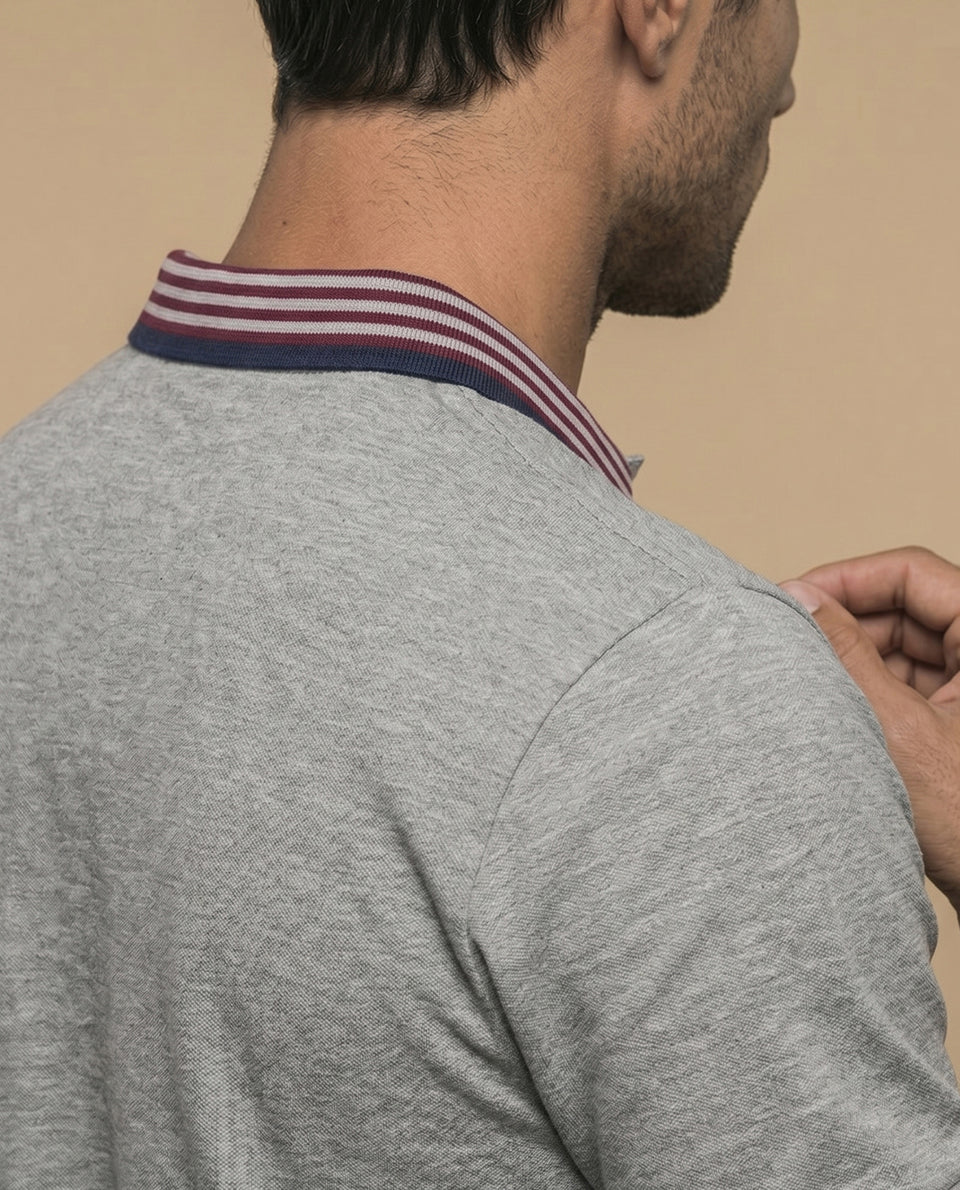 Camiseta polo logo bordado - Gris 34_301E316_GRI190810_6