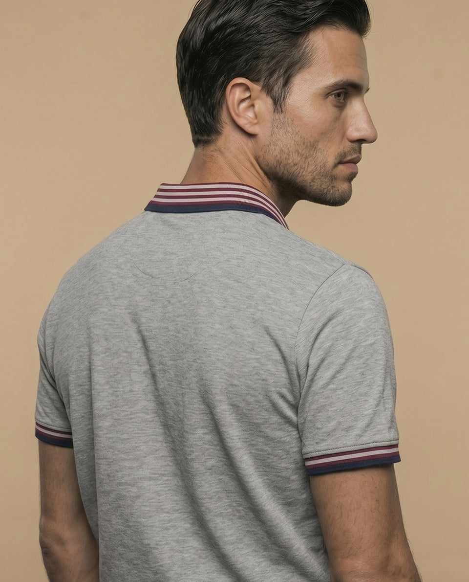 Camiseta polo logo bordado - Gris 34_301E316_GRI190810_7