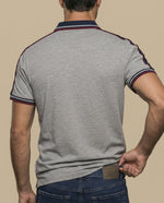 Polo regular bordado clásico hombre - Gris