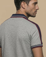 Polo regular bordado clásico hombre - Gris