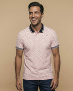 Polo estampado geométrico manga corta - Rosa