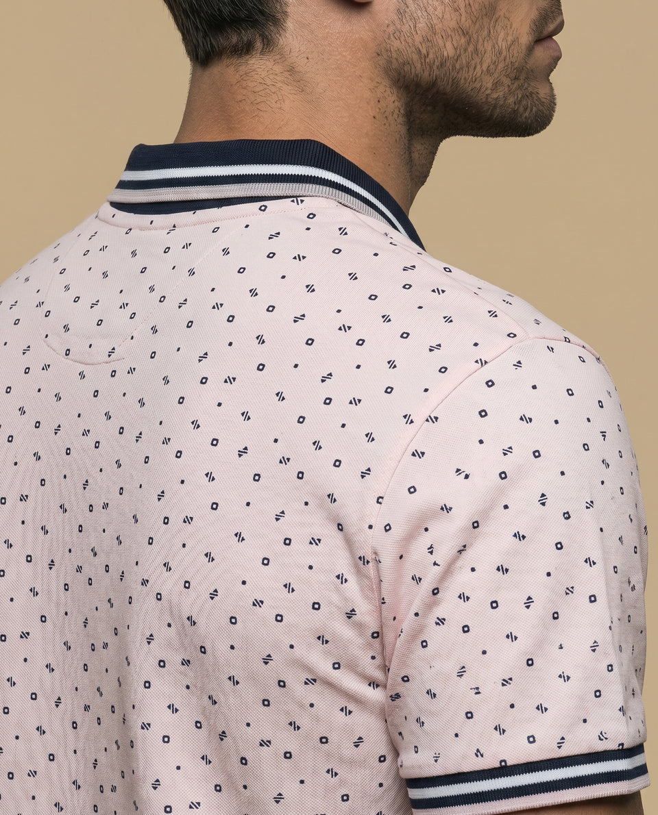 Polo estampado geométrico manga corta - Rosa 34_305E321_ROS141714_6