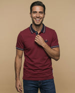 Polo azul bordado ajuste regular - Rojo
