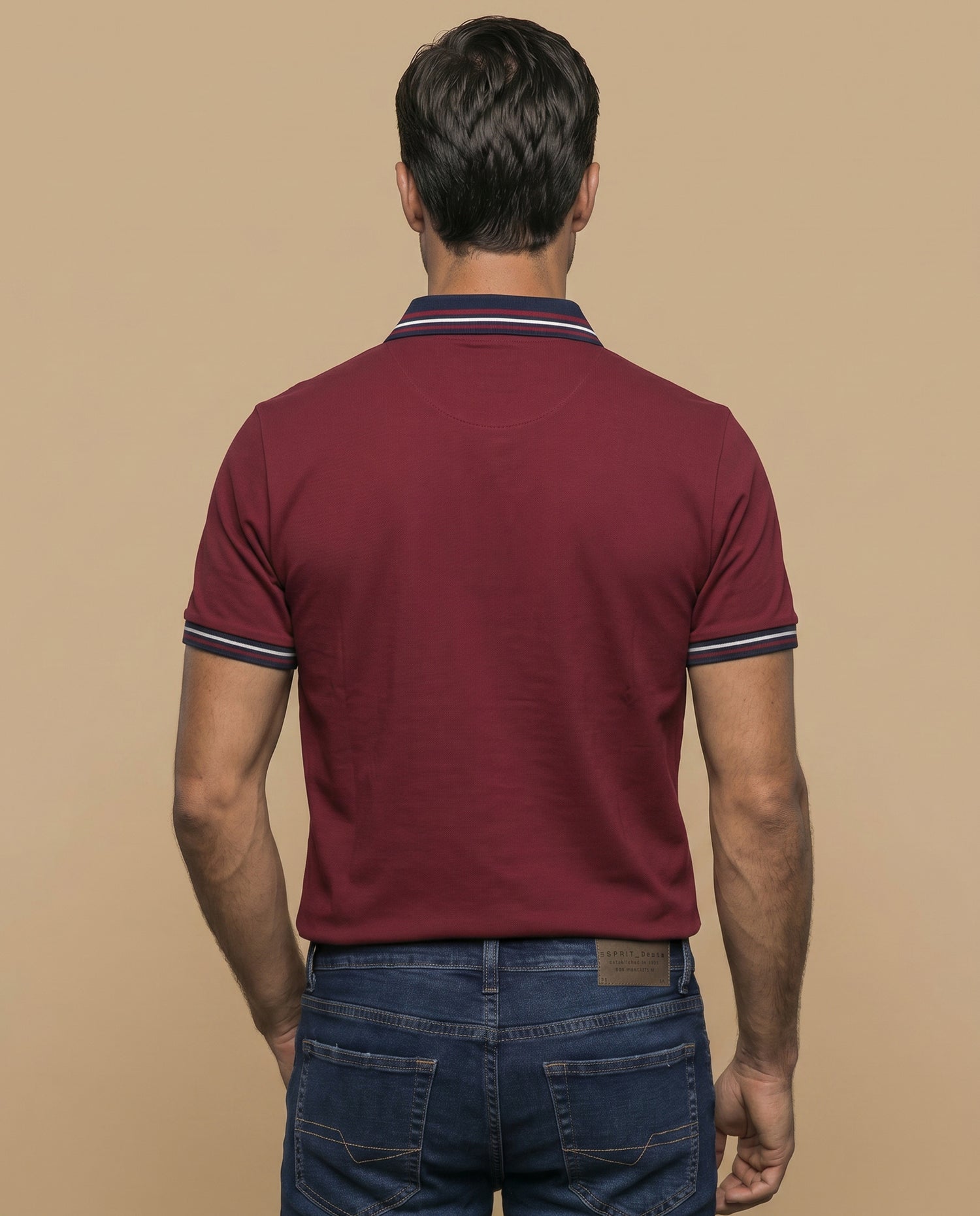 Polo azul bordado ajuste regular - Rojo