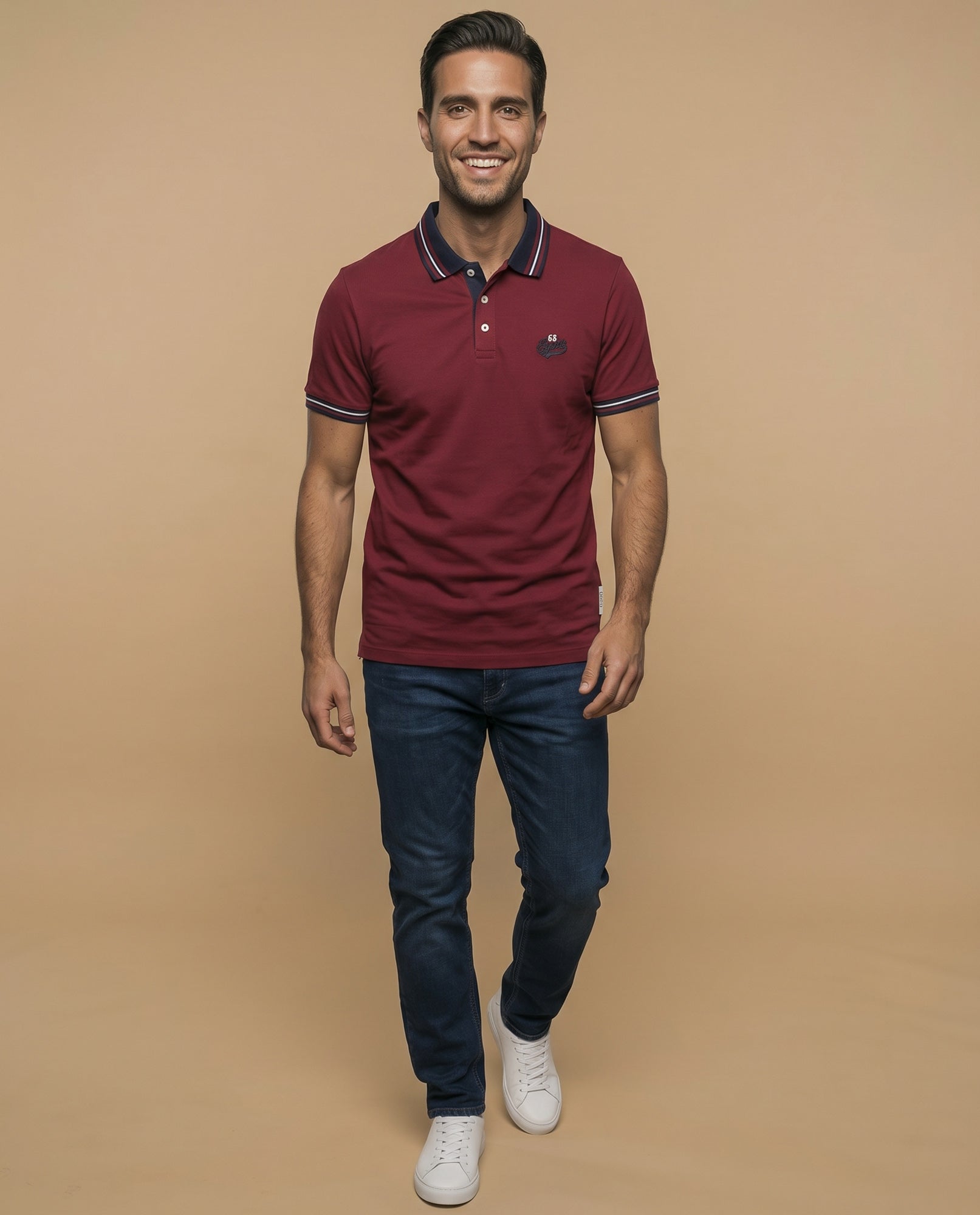 Polo azul bordado ajuste regular - Rojo 34_305E340_ROJ171563_5