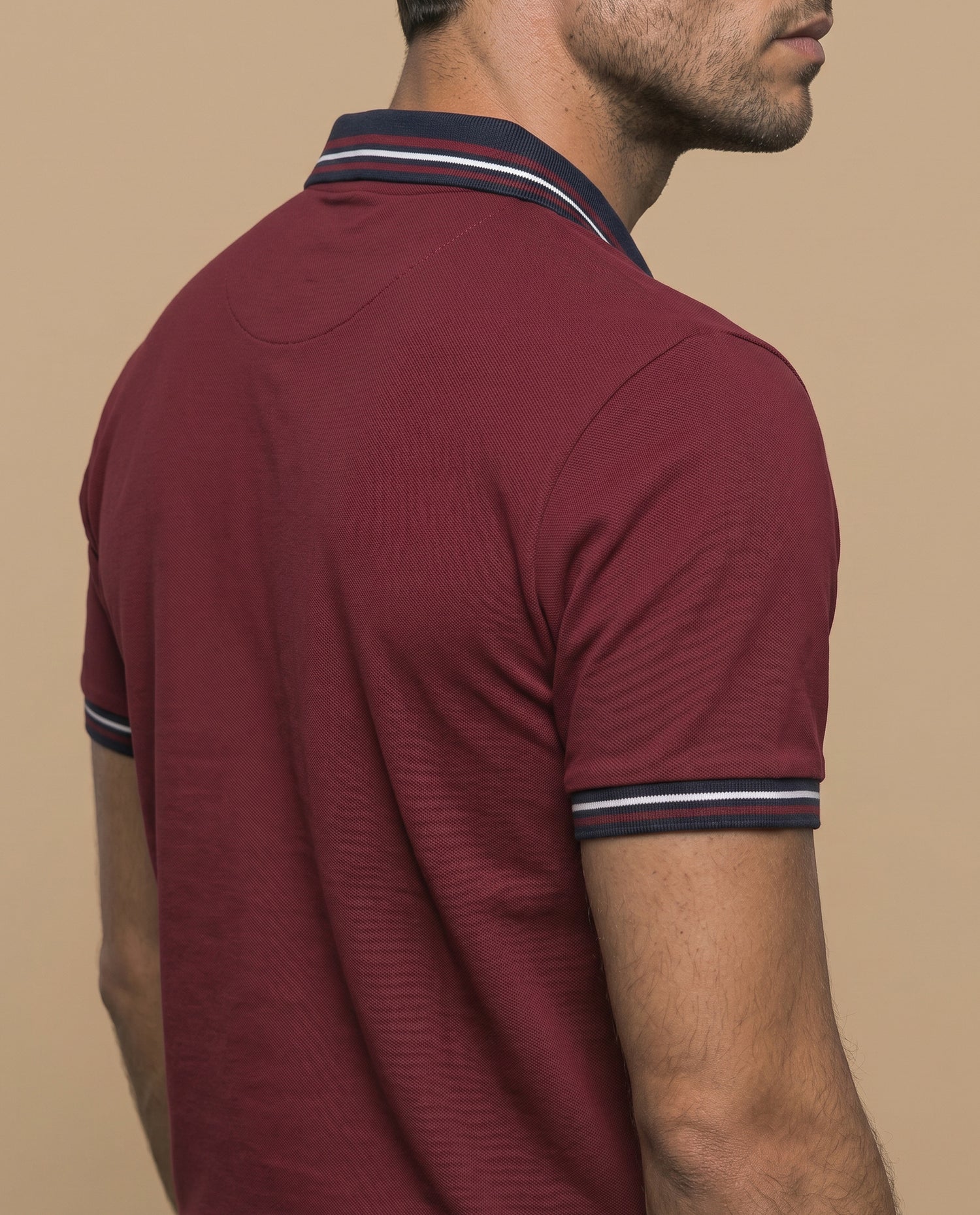 Polo azul bordado ajuste regular - Rojo