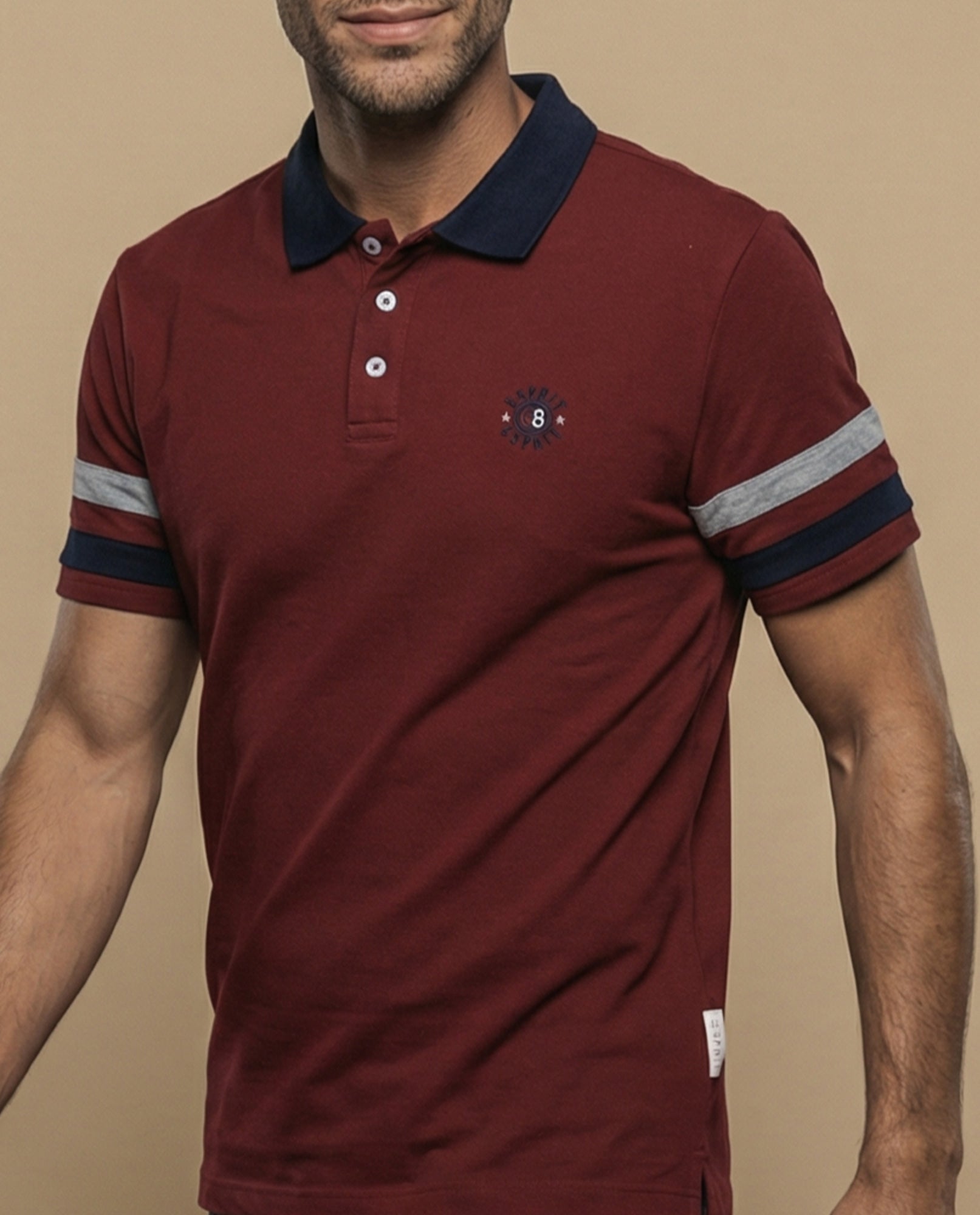 Polo manga corta con detalles contrastantes - Rojo 34_305E343_ROJ171558_3