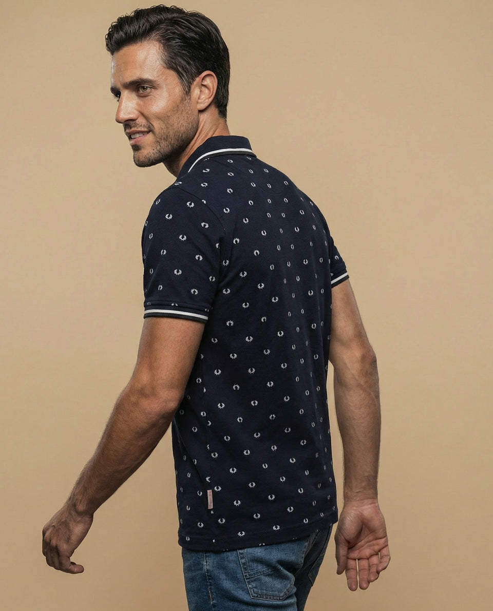Polo manga corta con estampado all-over - Azul 34_305E360_AZU184930_4