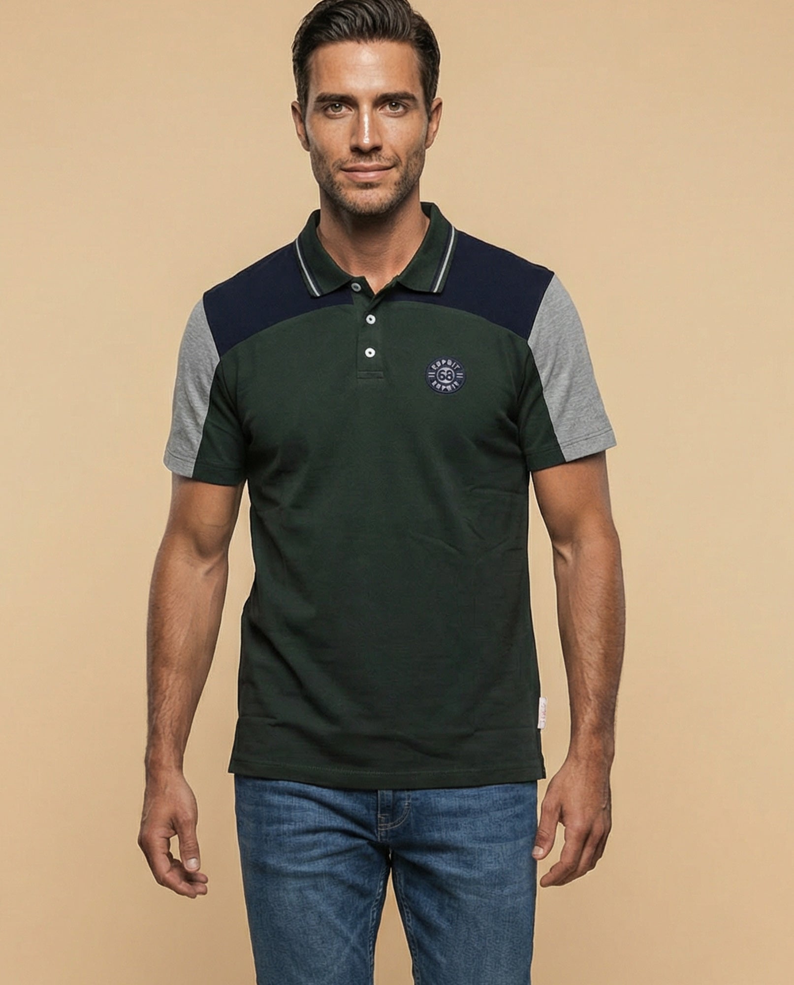 Polo fit ajustado logo estampado - Verde 34_305E369_VER190622_0