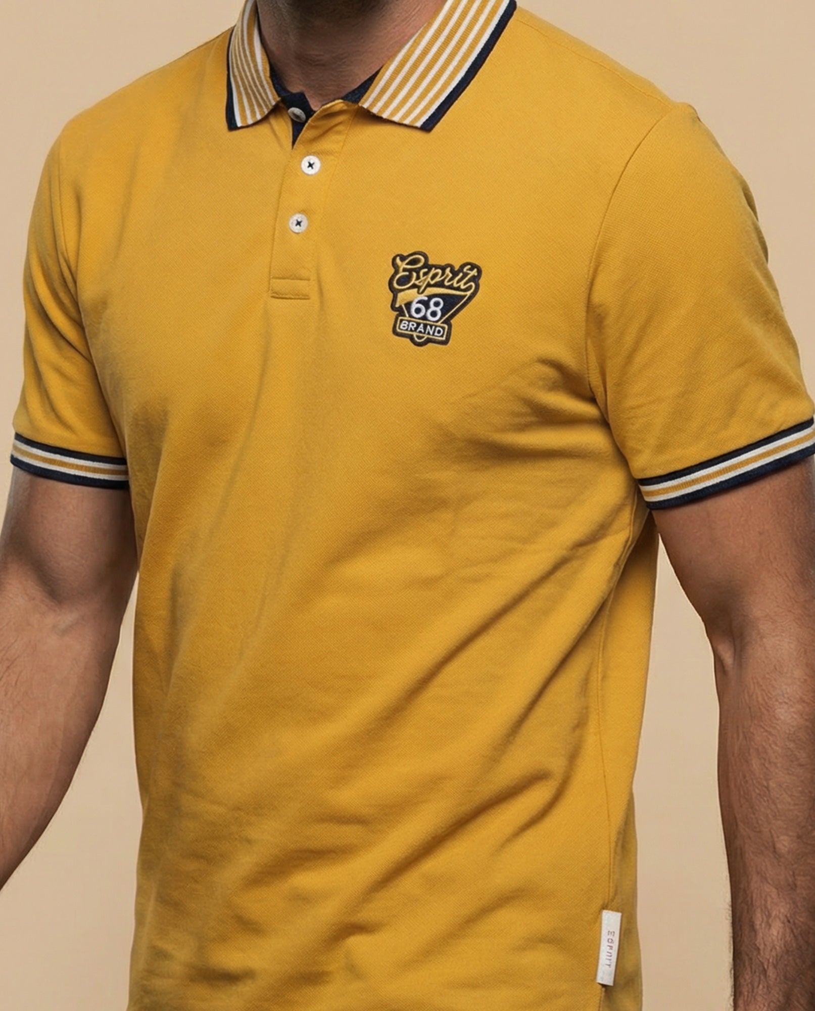 Polo deportivo manga corta con bordado y ribetes - Amarillo 34_305E378_AMA171047_3