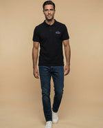 Polo regular logo estampado - Negro