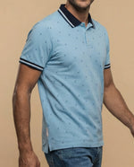Polo manga corta con estampado de anclas náuticas - Azul
