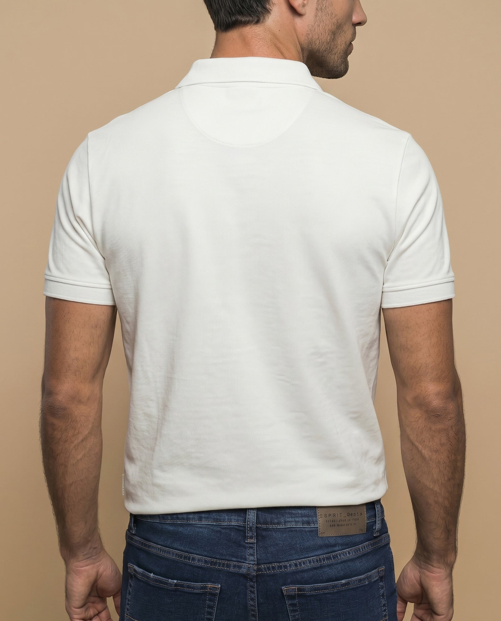 Polo manga corta con cuello camisero y ribete contrastante para hombre - Verde 34_305F317_VER144504_4