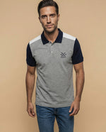 Polo manga corta estilo rugby bloques de color - Gris