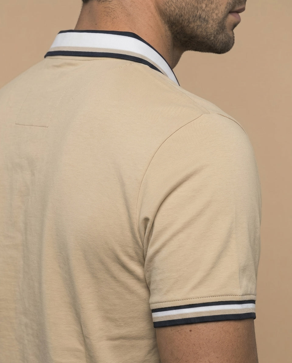 Polo cuadros pretéñido - Beige 34_305F347_BEI130607_6