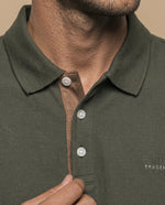 Polo cuadros pretintado - Verde