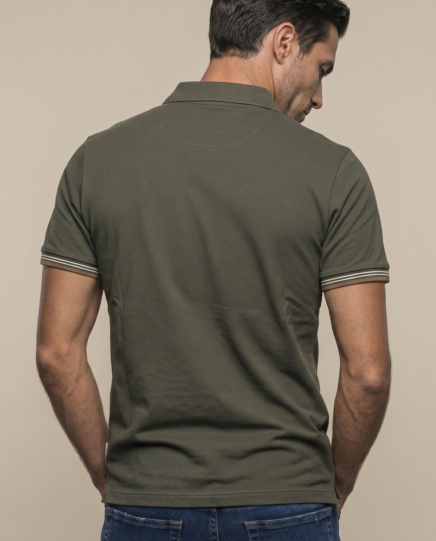 Polo cuadros pretintado - Verde