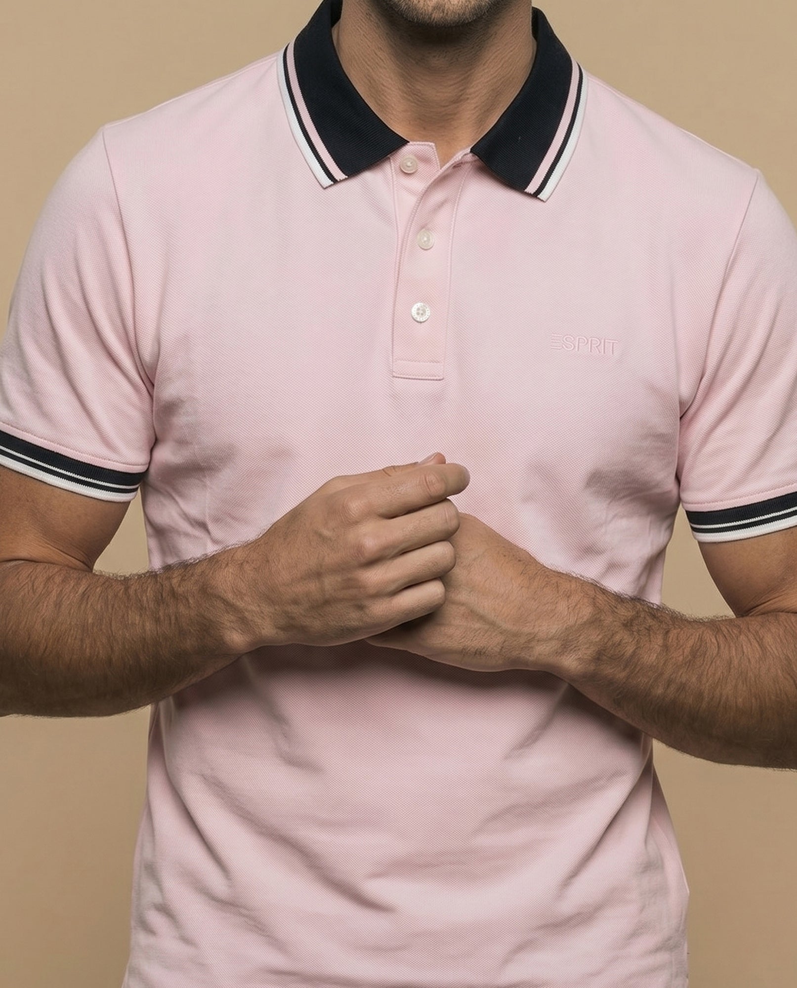 Polo cuello contrastado hombre - Rosa 34_305F351_ROS111005_3
