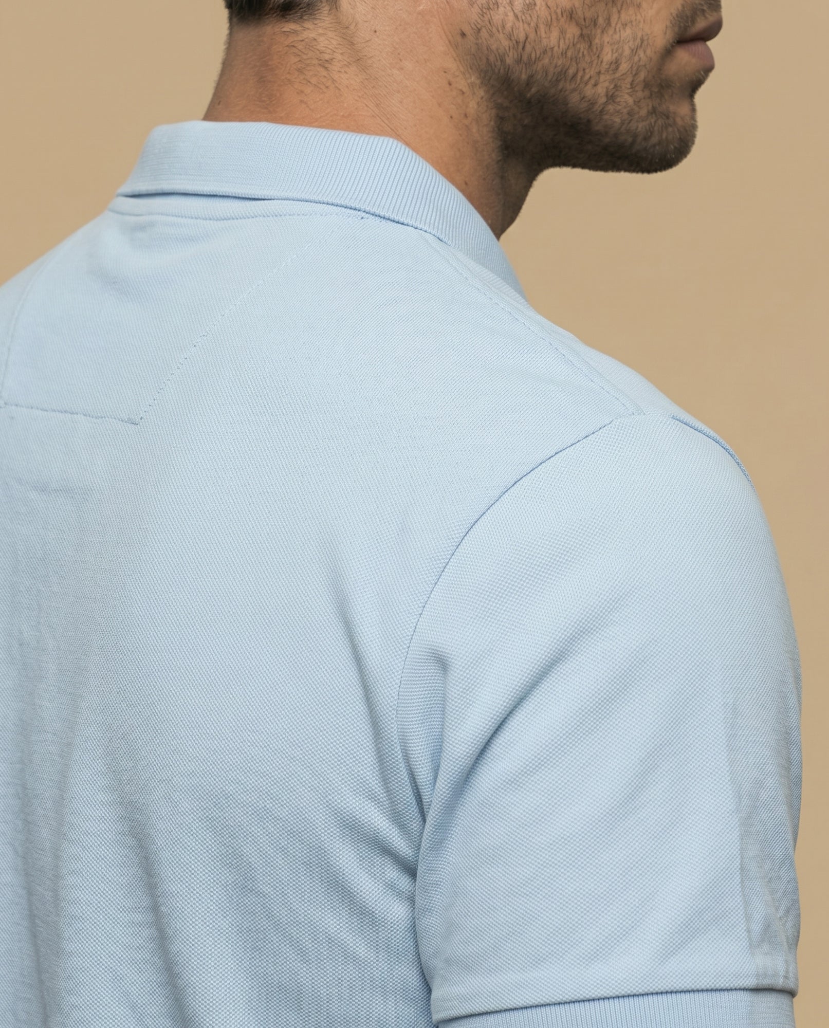 Polo manga corta en tejido piqué con logo bordado para hombre - Azul 34_305F355_AZU144306_6