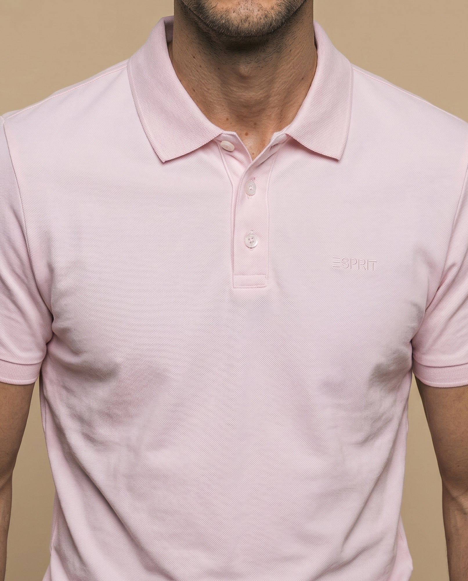Polo manga corta en tejido piqué con logo bordado para hombre - Rosa 34_305F355_ROS151435_3