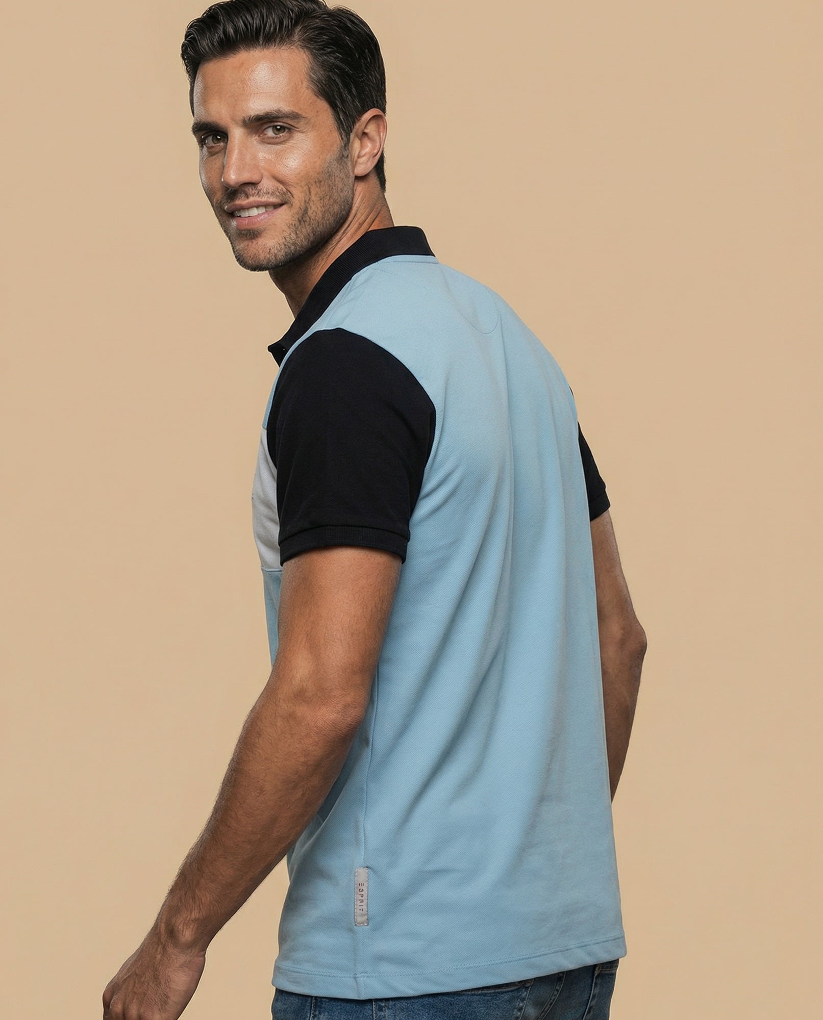 Polo estampado bloques de color - Azul 34_305F361_AZU184035_4