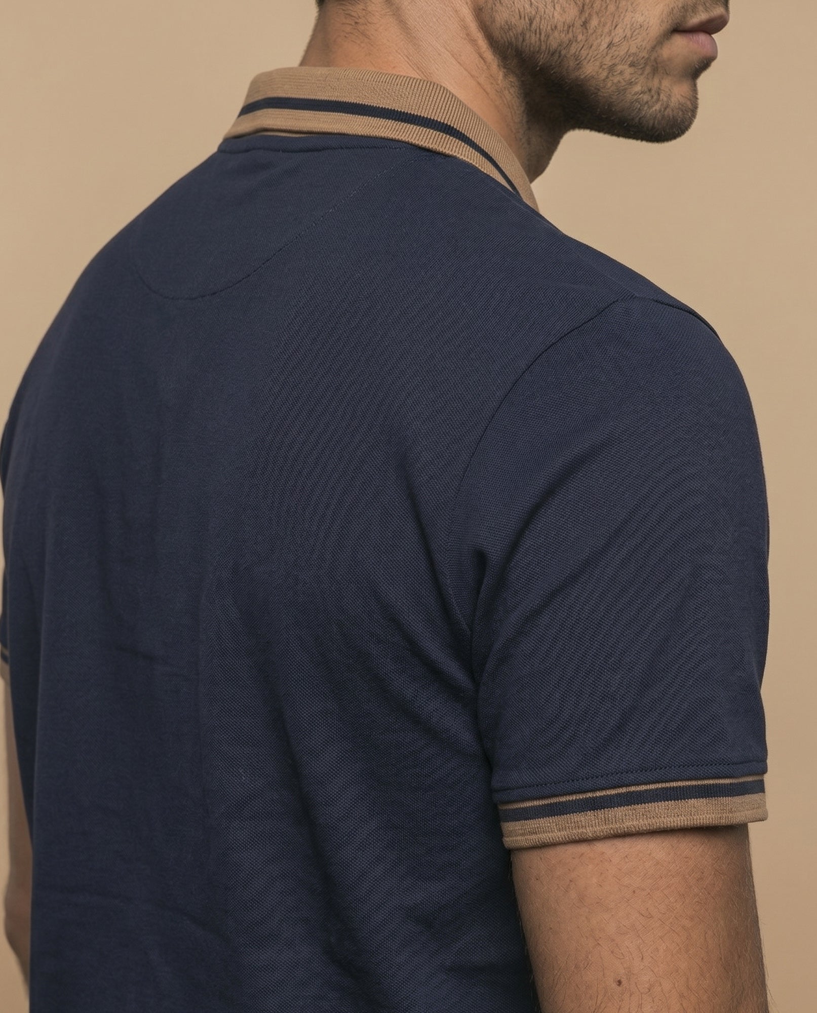 Polo manga corta con ribetes en contraste para hombre - Azul 34_305F362_AZU174730_6