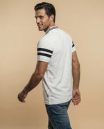Polo de cuadros pretintado - Blanco