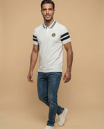 Polo de cuadros pretintado - Blanco