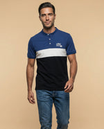 Polo Regular Cuadros Pretintado - Azul