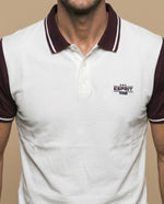 Polo manga corta con mangas y cuello en contraste para hombre - Crudo