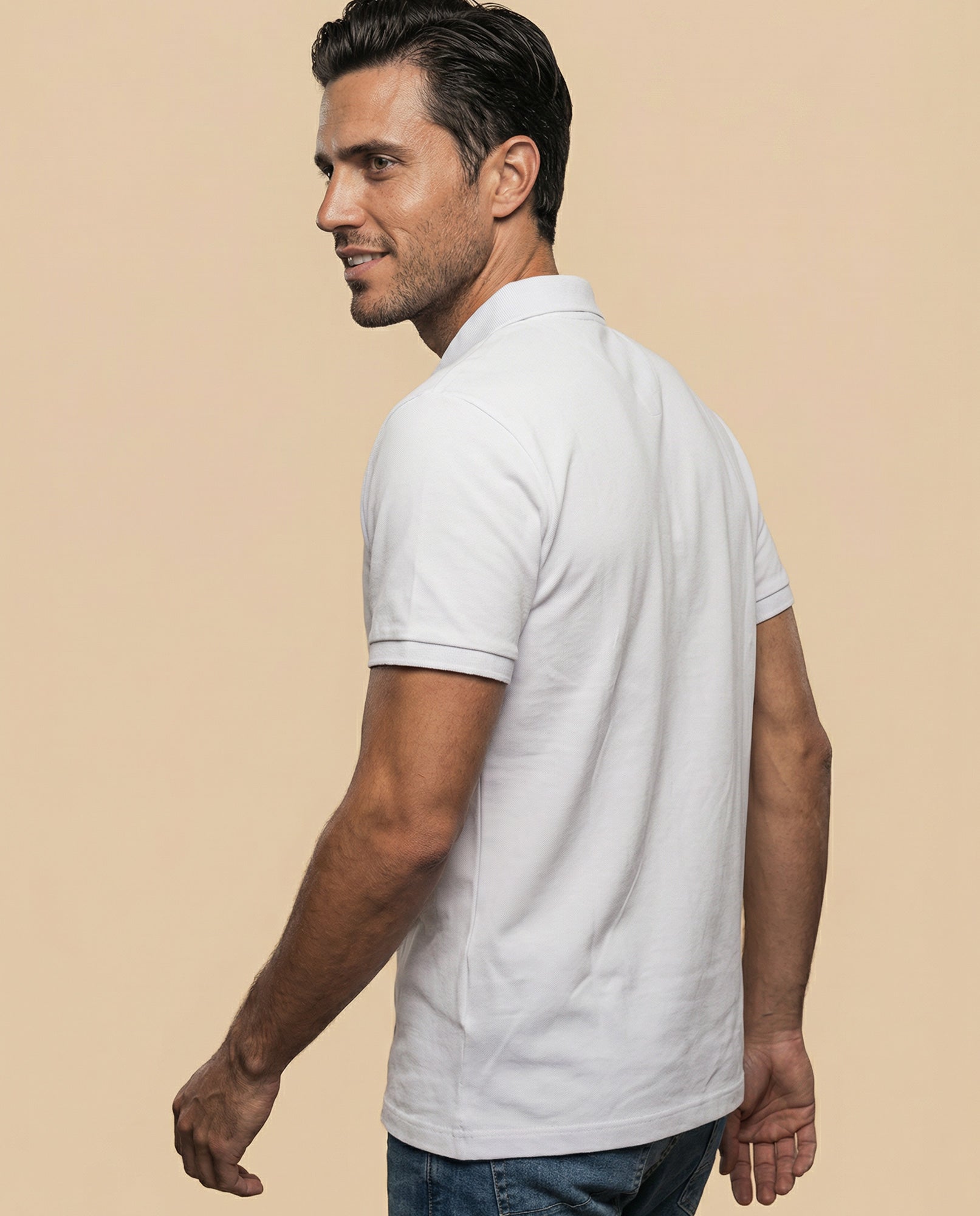 Polo manga corta con cuello clásico para hombre - Crudo 34_305F382_CRU110605_4