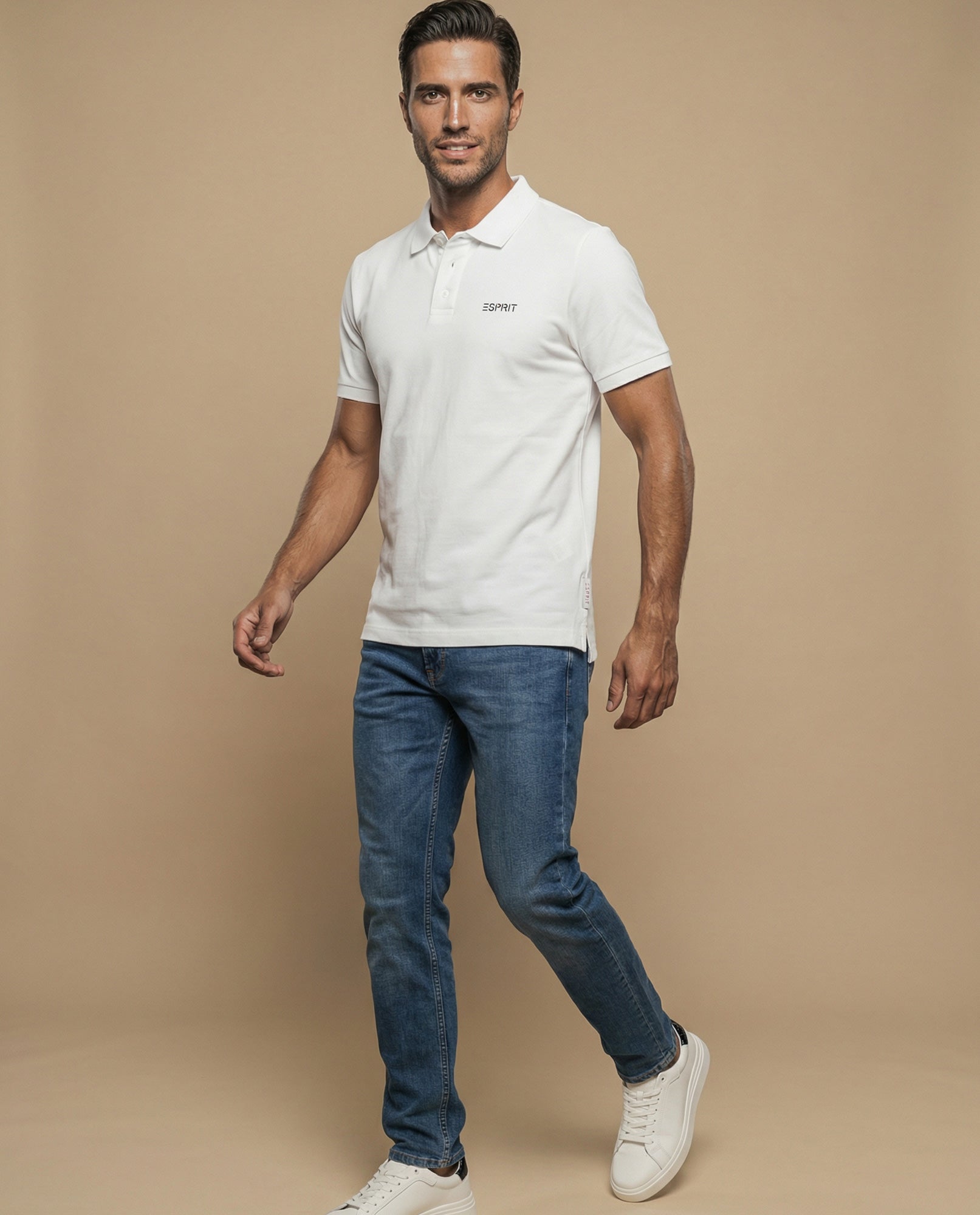Polo manga corta con cuello clásico para hombre - Crudo 34_305F382_CRU110605_5