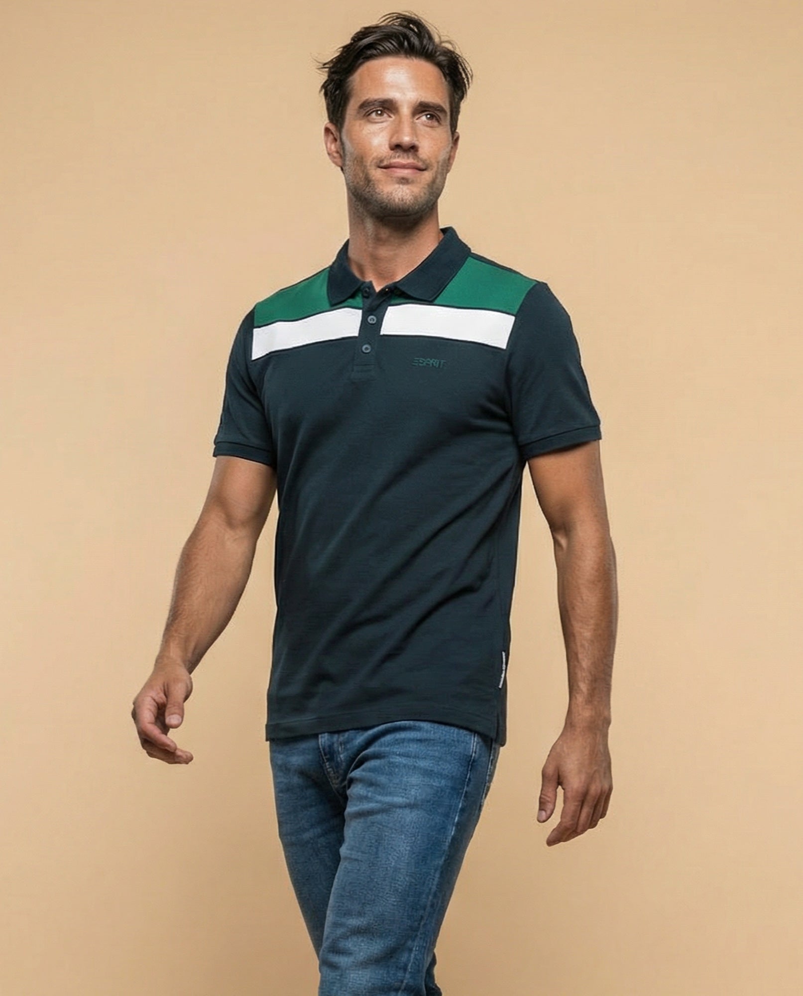 Polo Regular Azul Marino - Verde 34_305F385_VER165820_0