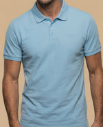 Polo manga corta con cuello clásico para hombre - Azul