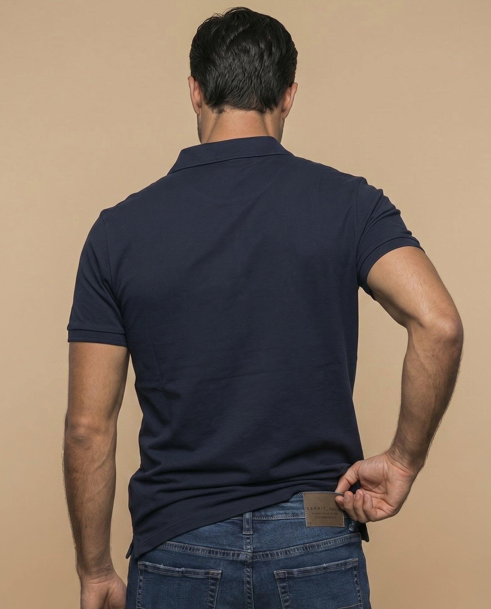 Polo manga corta con cuello clásico para hombre - Azul 34_305F387_AZU194034_4