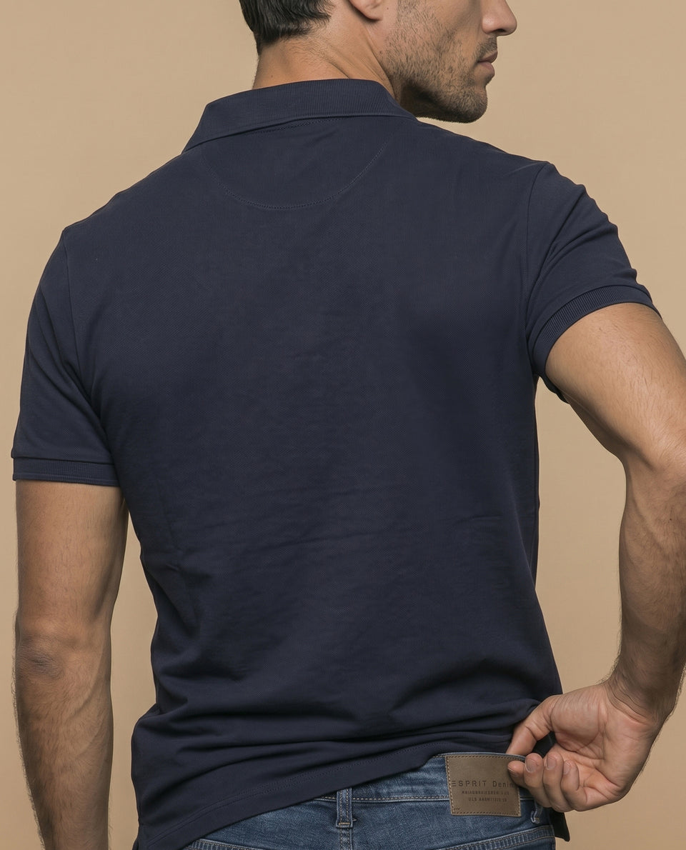 Polo manga corta con cuello clásico para hombre - Azul 34_305F387_AZU194034_6