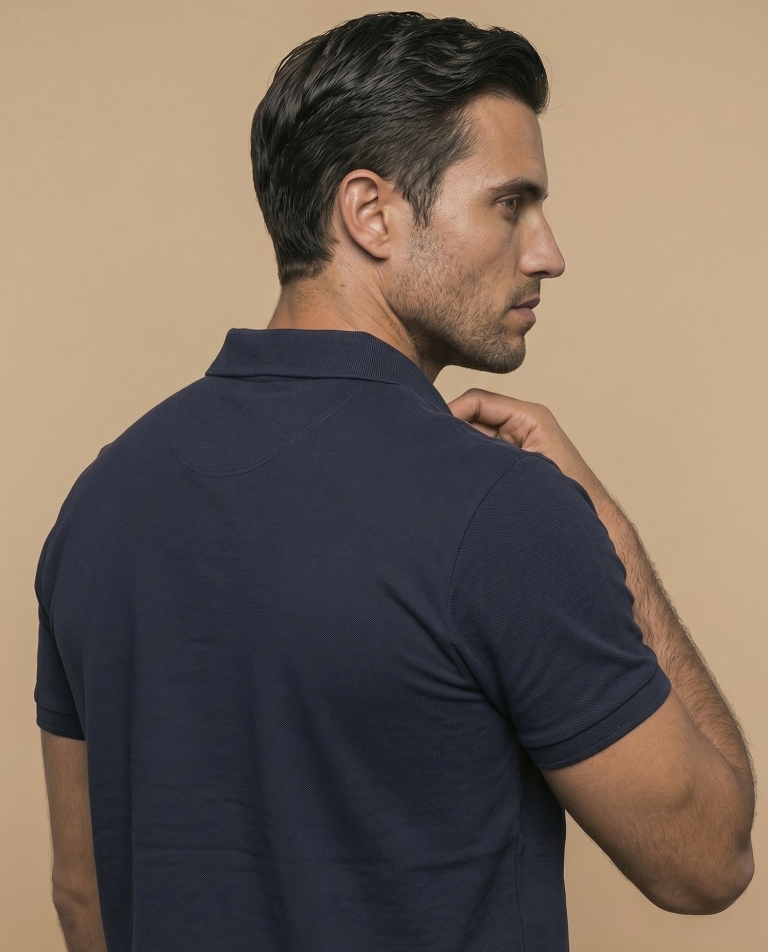 Polo manga corta con cuello clásico para hombre - Azul