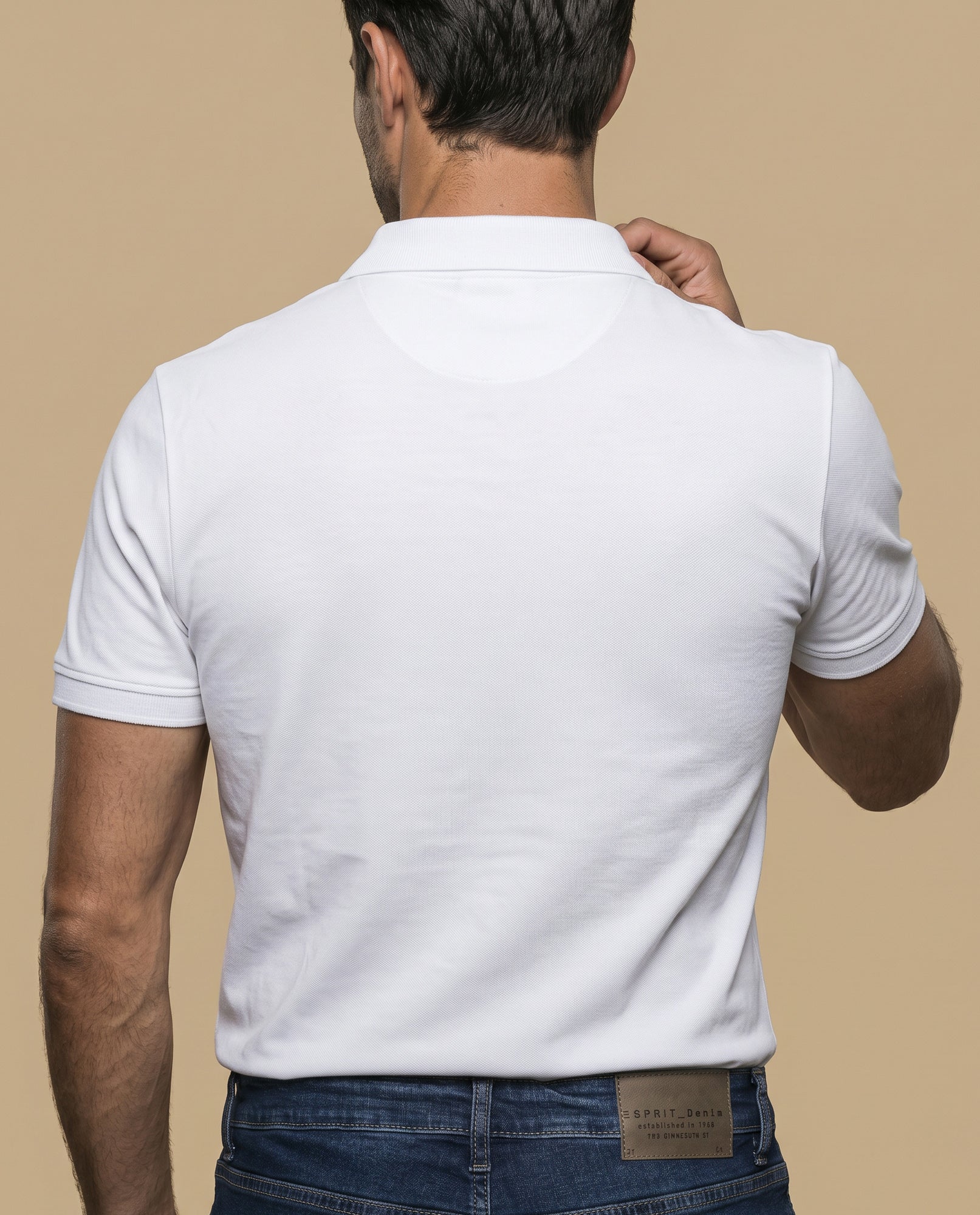 Polo manga corta con cuello clásico para hombre - Blanco 34_305F387_BLA110700_4