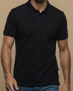 Polo manga corta con cuello clásico para hombre - Negro