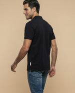 Polo manga corta con cuello clásico para hombre - Negro