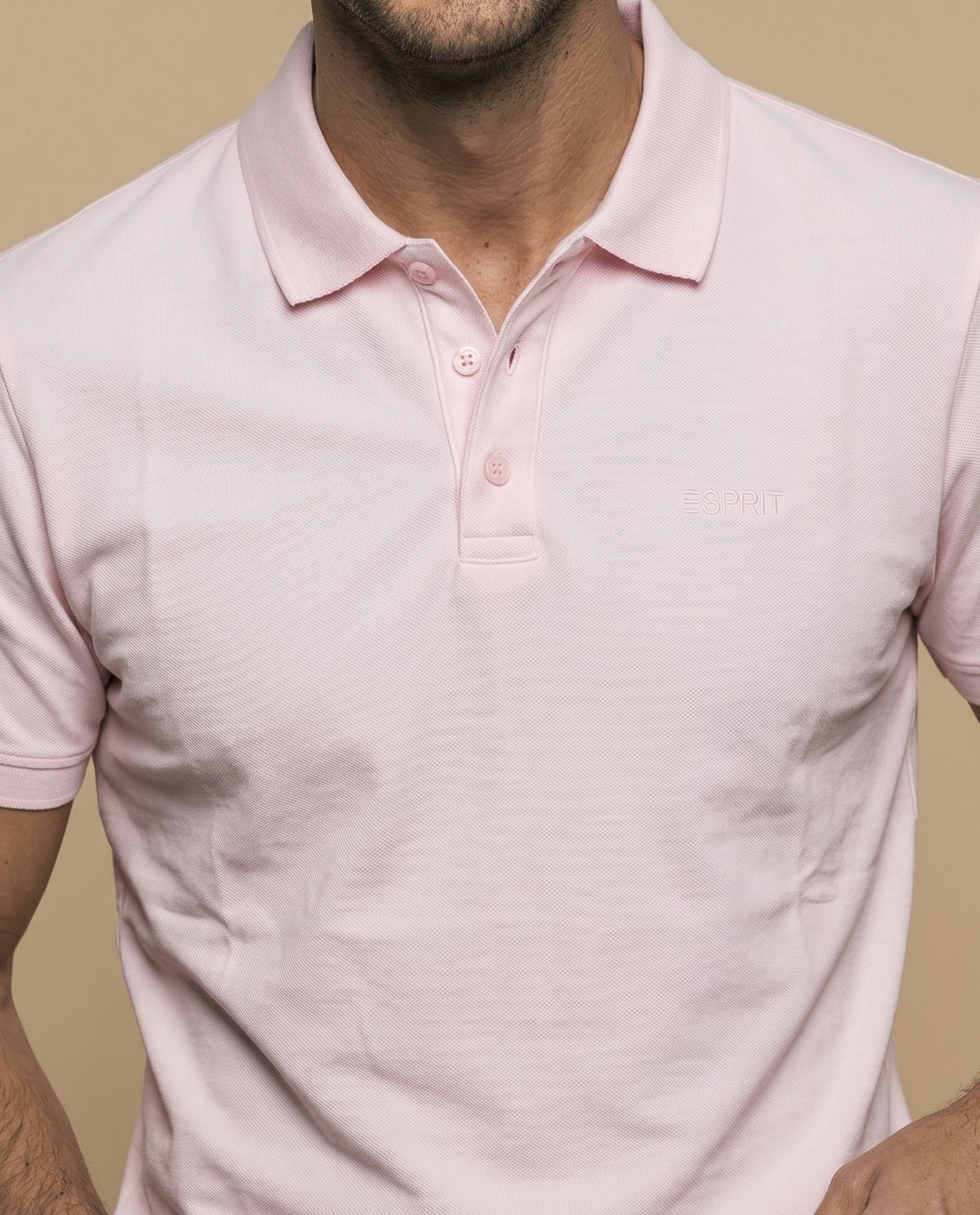 Polo manga corta con cuello clásico para hombre - Rosa 34_305F387_ROS111005_3