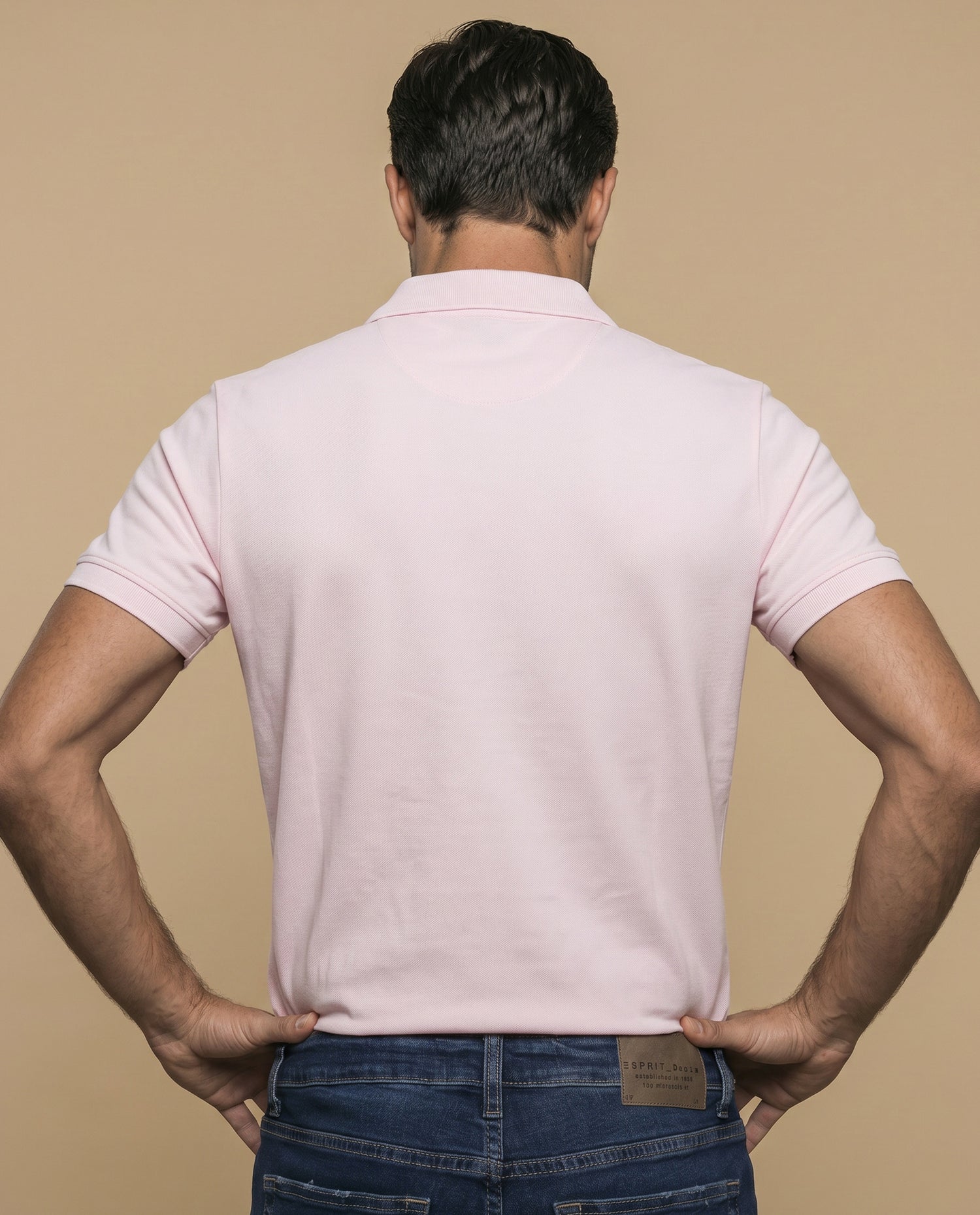 Polo manga corta con cuello clásico para hombre - Rosa