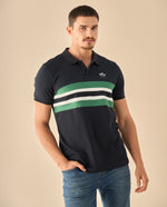 Polo con Rayas Deportivo - Azul