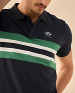 Polo con Rayas Deportivo - Azul