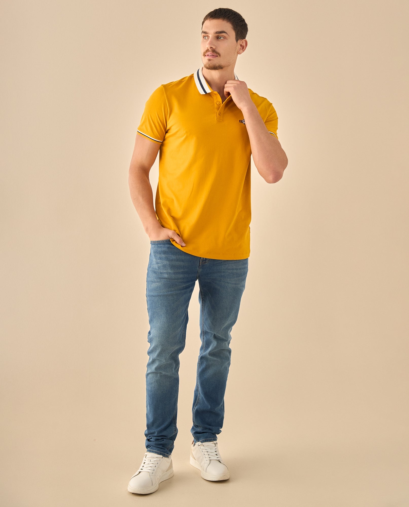Polo con Ribetes Contrastantes - Amarillo 34_305G303_AMA171047_5